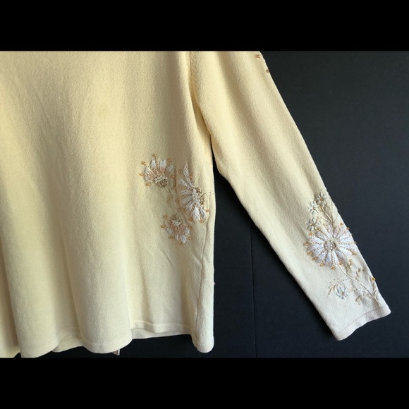 Talbots Yellow Dressy Button Cardigan Sweater - Picture 6 of 16